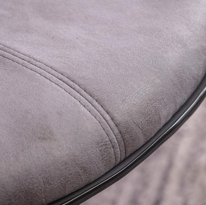 Masaccio Weathered Gray Upholstery Airlift Adjustable Swivel Barstool with Chrome Base, Set of 2