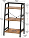 Three Tier Industrial Bookcase Rustic Brown Finish