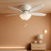 42 Inch Indoor Ceiling Fan with LED Light - White Ceiling Fan with Pull Chain, for Bedroom or Living Room, Low Profile Flush Mount, No Remote, 5 Blades - Newsome 51080, Fresh White