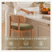 Counter Height Bar Stools Set of 2, Modern Upholstered round Counter Stools with Natural Woven Rope Back and Solid Wood Legs, Boho Barstools for Kitchen Island/Home Bar/Oatmeal - Green Chenille