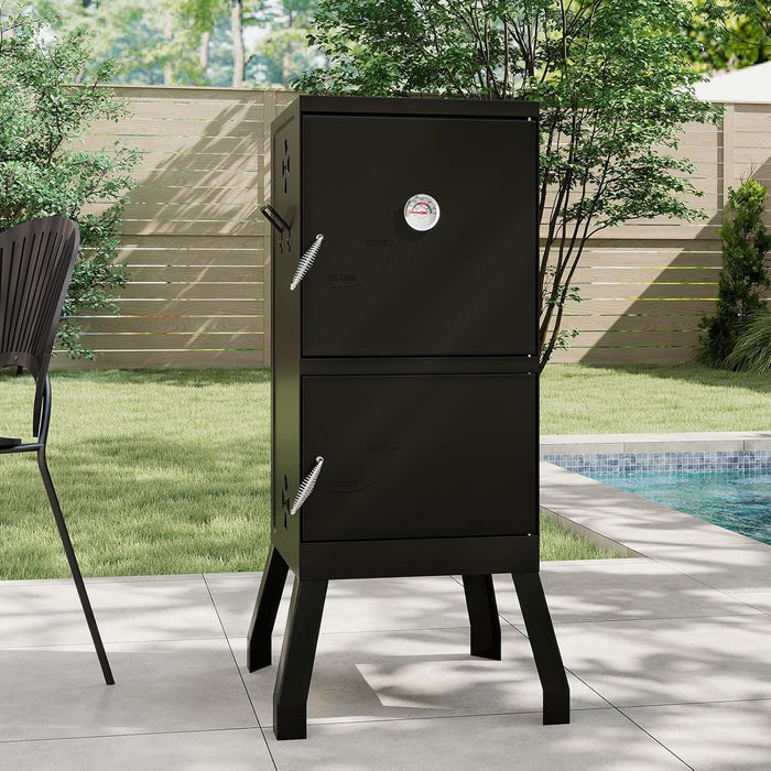 Charcoal Grills, 40" Vertical BBQ Smoker Grill with Built-In Thermometer, Adjustable Air Dampers, Removable Water Pan & Grill Grates for Backyard Picnics, Party, Outdoor Camping
