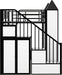 Twin over Twin Metal Bunk Bed with Stairs and Storage Wardrobe, Castle-Shaped Bunk Bed Heavy-Duty Steel Frame, Noise Free,For Kids Teens Adults, Black+White