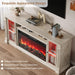 Farmhouse Fireplace TV Stand up to 80" Tvs, 70" Modern Highboy Entertainment Center with 36" Electric Fireplace & LED Lights, Media Console with Adjustable Shelves for Living Room, Antique Brush Gray