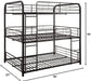 Cairo Metal Frame Full Triple Bunk Bed in Sandy Black
