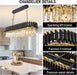 Elegant Black Gold Crystal Chandelier ThirtyThreeInch