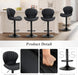 Bar Stools Set of 4, Modern Swivel Bar Chairs, Adjustable Faux Leather Upholstered Barstools Counter Height with High Backrest for Bar, Kitchen Island, Dining Room, Black