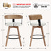 Swivel Bar Stools Set of 4-26" Counter Height Bar Stool with Footrest - Modern Wood Barstools with Linen Upholstered Seat - 360-Degree Swivel Stool for Kitchen Island Home Bar - White
