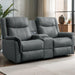 Loveseat Recliner Sofa, Reclining Loveseat Couch with Manual Pull Tab, Reclining Couch with Console, USB Port, US Outlets, and Cup Holders, 2-Seater Performance Fabric Sofa for Living Room, Rvs