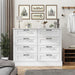 Odeekea White Dresser for Bedroom, Wood Dresser with 8 Drawers, Chest of Drawer for Bedroom Living Room Entryway Hallway, Modern Farmhouse Style