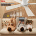 42" White Low Profile Ceiling Fan with Light & Remote Control