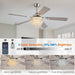 52" Crystal Chandelier Ceiling Fan with Lights - (Glam, Chrome)