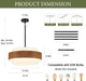 20Inch Farmhouse Chandelier Woodgrain Five Light Drum