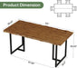 63" Solid Wood Dining Table for 4–6 with Live-Edge Top, Walnut