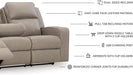 Lavenhorne Contemporary Faux Leather Manual Reclining Sofa with Drop down Table, Cup Holders and USB Ports, Beige