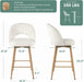 Swivel Bar Stools Set of 2, Counter Height Barstools for Kitchen Island, 26" Seat Height Bar Chairs for Dining Room, Velvet Upholstered Bar Stool with Back and Footrest, White