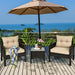 3 Pieces Outdoor Patio Rattan Conversation Set with Seat Cushions