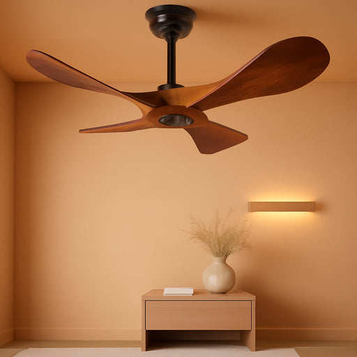 36 Inch Contemporary Black Walnut Outdoor Fan