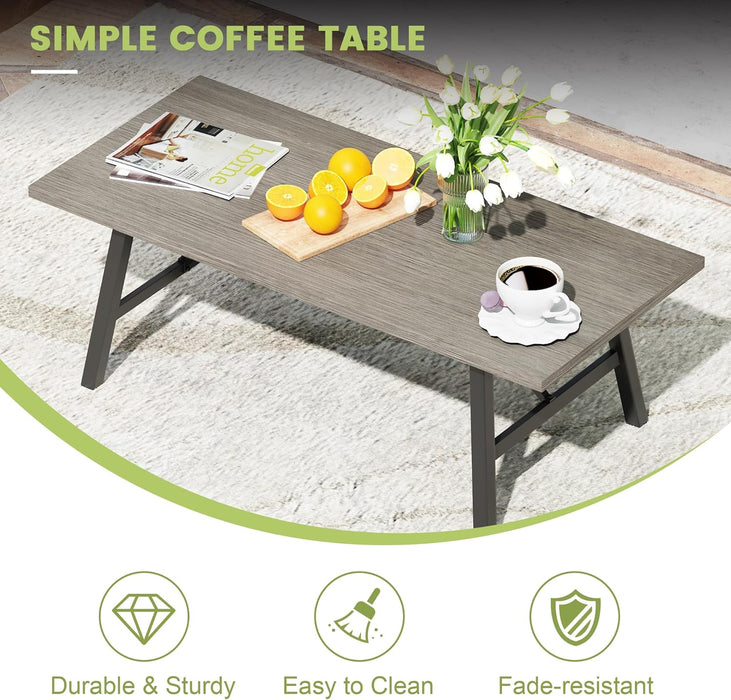 6 Pieces Outdoor Furniture Set, Cushioned Patio Conversation Set with 47" Coffee Table, Spacious 3-Seat Sofa, 2 Patio Sofa Chairs and 2 Cushioned Ottomans, Beige