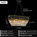 Crystal Chandelier Pendant Light Black Gold 32Inch
