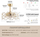 20" Gold Fandelier Ceiling Fan with Light, Flower Crystal Chandelier Ceiling Fan with Light and Remote Control, Modern Caged Enclosed 6 Speeds for Girl'S Bedroom, Nursery, Living Room