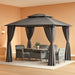10x13 Ft Patio Gazebo With WeatherResistant Curtains