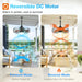 20 Inch Outdoor Ceiling Fan with Light for Patio, IP65 Waterproof Plug in Caged Hanging Fan, Remote Control, 3 CCT, 6 Speeds Reversible Outdoor Fan for Gazebo, Pergola, Porch