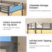 Bunk Bed Twin over Twin with 6 Storage Drawers for Kids Teens,Metal Led Loft Bed with Bedside Storage,Safety Guardrails for Small Space, No Box Spring Needed, Grey