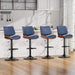 Swivel Bar Stools 2PCS, Adjustable Bentwood Barstools for Kitchen Counter | Modern PU Leather Upholstered Bar Chair with Back and Footrest, for Kitchen Island, Bar, Dining Room, Navy