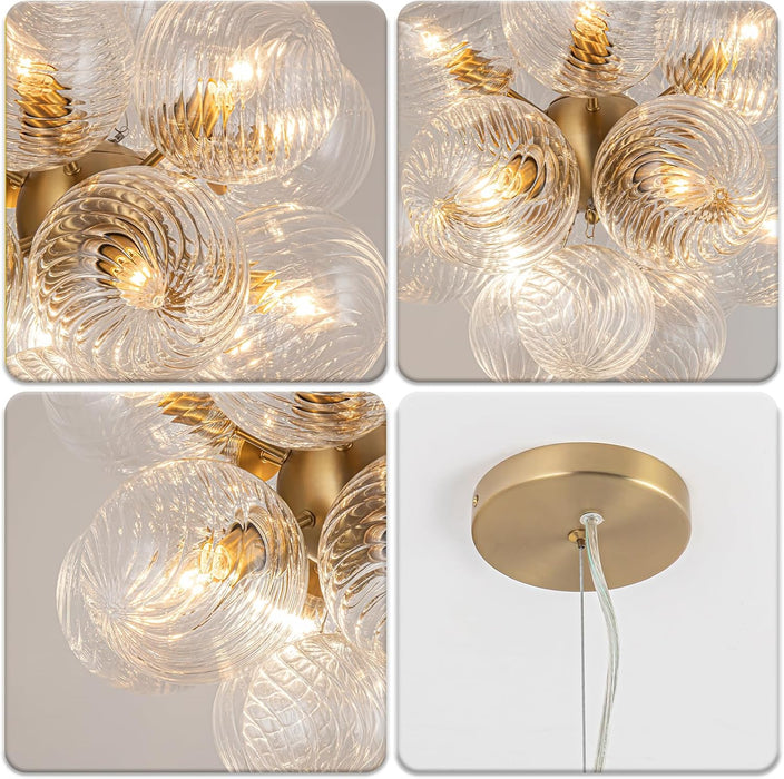 12 Light Bubble Globe Chandelier Dimmable Illumination