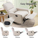 Swivel Rocking Chair, Nursery Glider Recliner Chairs for Adults, Rocker for Living Room Bedroom, Comfy Upholstered Modern Nursing Reclining Single Sofa, Beige Linen