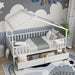 Twin House Bed White With IntegratedStorage Drawers