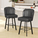 Swivel Counter Height Bar Stools Set of 4, 26'' Modern Barstools with Backs and Metal Legs, Upholstered Bar Chairs, Faux Leather Black Stools for Kitchen Island Chairs