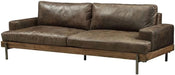 Silchester Leather Sofa in Oak and Distress Chocolate