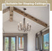 French Country Chandelier 20 Inch Whitewashed Wood