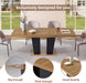 63-79 Inch Extendable Dining Table for 4-8 People (Brown+Black)