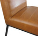 Channeled Metal Dining Chair Home Décor | Single Pack - Brown Faux Leather