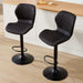 Bar Stools Set of 2, Modern Swivel Counter Height Barstools for Kitchen Island Chairs, Adjustable Fabric Bar Stools with Back for Kitchen Counter Bar, Black