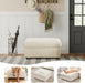 Corduroy Ottoman with Storage,Square Ottomans Easy of Assembly, Couch Ottoman for Living Room,Apartment and Bedroom (Beige, Ottoman)