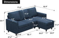 Navy Blue Convertible Sectional Sofa