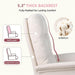 Home Office Desk Chair Comfy with Teddy Velvet Upholstered Seat,Cream