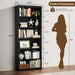 6-Tier Bookshelf, Tall Bookcase & Display Storage Shelves, Black