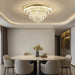 Crystal Ceiling Light Smart Flush Mount Chandelier for Dining Room