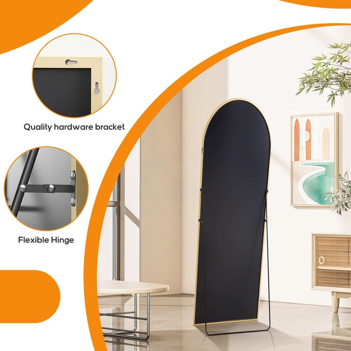 Arched Fulllength Mirror With Shatterproof Aluminum Frame