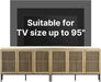 Farmhouse TV Stand for Tvs up to 100 Inch, 2 in 1 Entertainment Center TV Console with Storage Cabinets and Metal Base,Media Console for Living Room,Oak