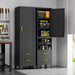 Tall Black Metal Storage Cabinet IndustrialGrade 67Inch