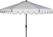 PAT8010A Collection Venice Navy and White Single Scallop 9Ft Crank Outdoor Push Button Tilt Umbrella