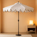 PAT8010A Collection Venice Navy and White Single Scallop 9Ft Crank Outdoor Push Button Tilt Umbrella