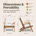 Adirondack Chairs Set of 2, PE Leather Outdoor Chairs with Cushions