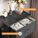 Dresser for Bedroom with 4 Storage Drawers, Small Dresser Chest of Fabric Drawers with Sturdy Steel Frame, Wood Top, Black