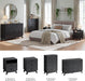 Black 6 Drawer Dresser for Bedroom, 47" Tall Chest of Drawers